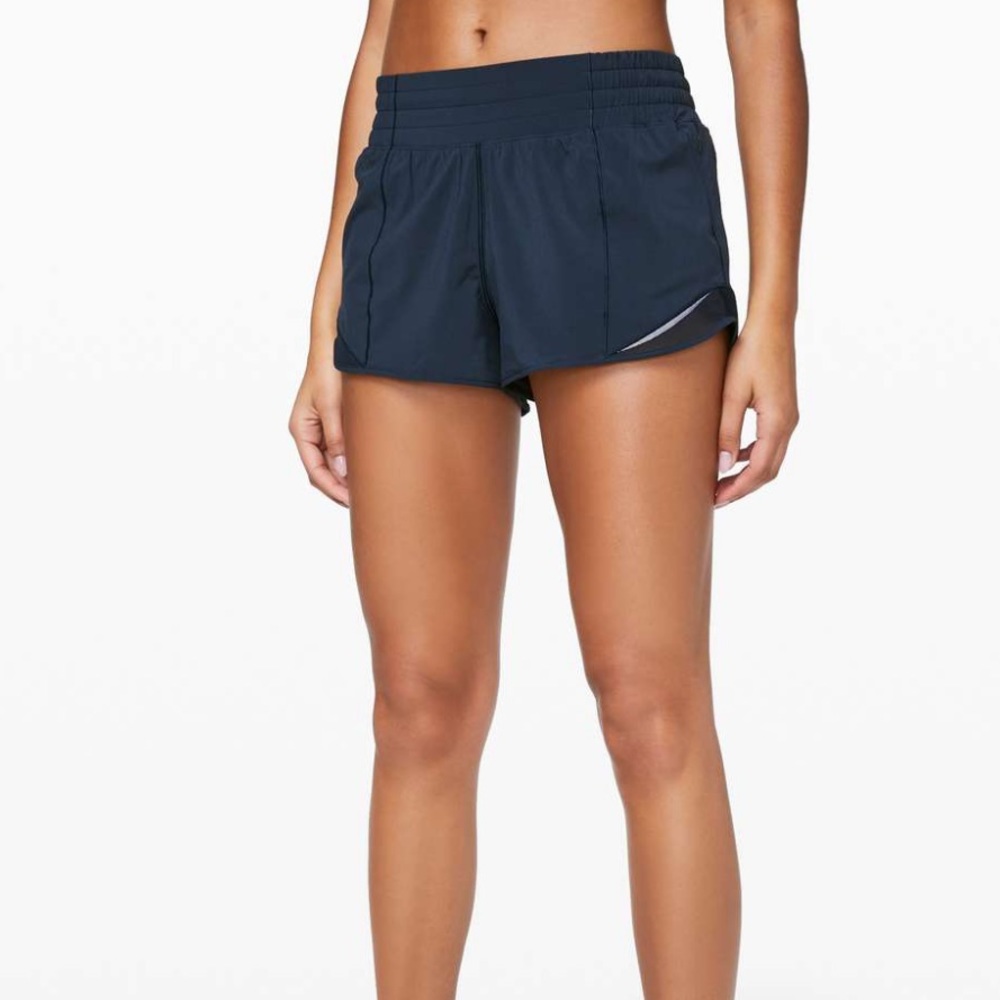 Navy Lulu Lemon hotty hot shorts